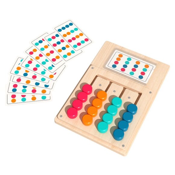 Wooden advanced four-color chess game children's logical thinking(1 set) - Picture 1 of 12